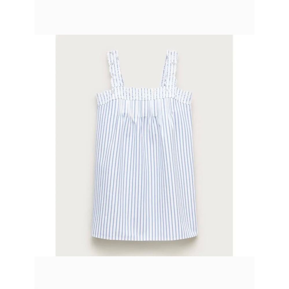 J Crew Ondine Dress S Stripe NWT CU783 Floral Blue White Travel Resort Coastal - Picture 3 of 4